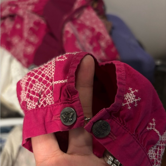 ODD Molly Boho Scandinavian Pink Burgundy Embroidered Dres Tunic 2 or US4-6 - Picture 9 of 11